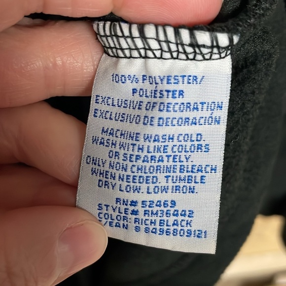 Starter size XL (46-48) black zip up fleece jacket with pockets - Picture 5 of 7